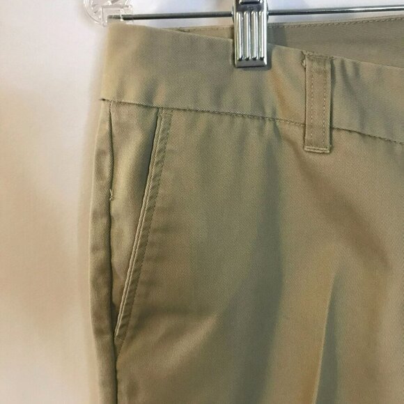 Lands' End Junior Women's Cropped Pants Cotton Khaki Tan Belt Loops Sz 5 Uniform - Picture 7 of 16